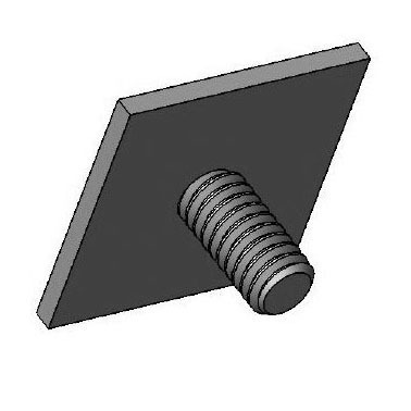 Square Head Adhesive Backed Screw Image